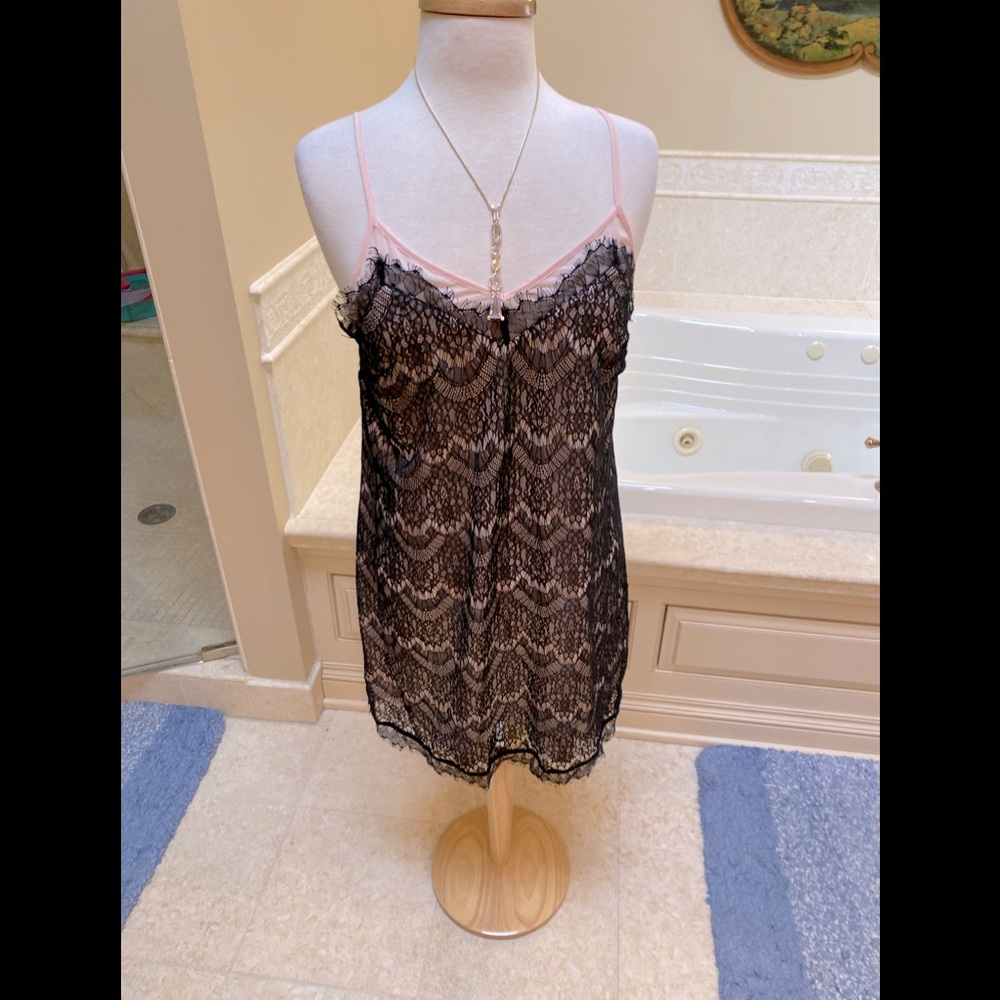 Nwt Anthropologie Eloise Pink and Black Sexy Dress adjustable straps